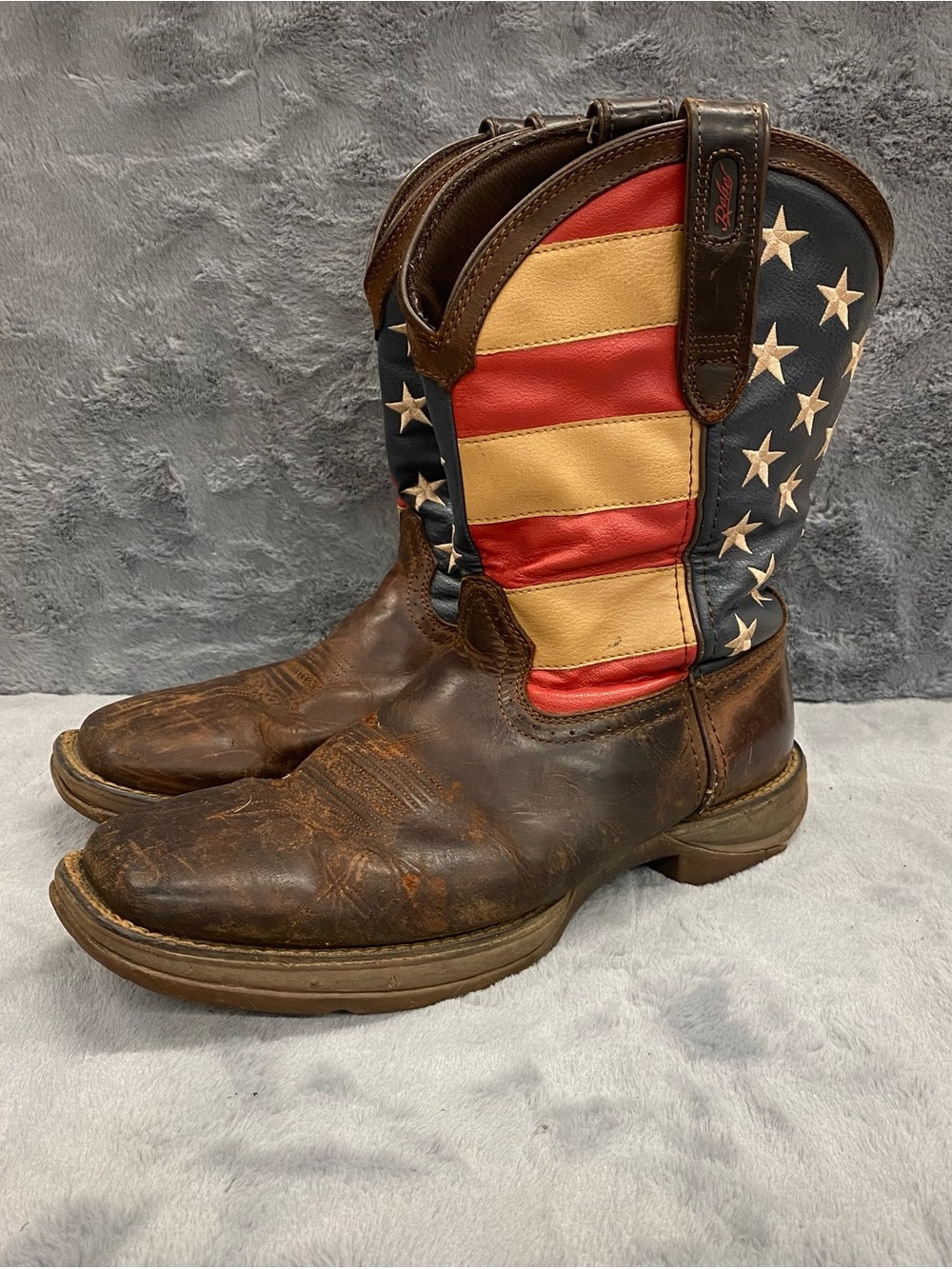 Durango Rebel Cowboy Boots Patriotic American US Flag Mens 9.5 EE Square Toe